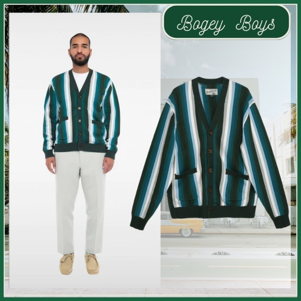 NWOT Bogey Boys S4 Cardigan Green/White Size XLarge